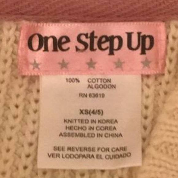 Children's White Button-Up Knit Sweater - Picture 3 of 3